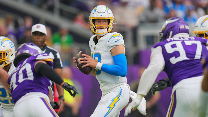 Justin Herbert and the Chargers will welcome the Vikings to Los Angeles on Thursday night.