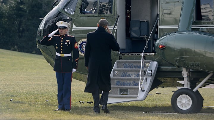 President Obama departing the White House on January 20, 2016.