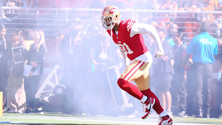 Oct 29, 2023; Santa Clara, California, USA; San Francisco 49ers defensive end Arik Armstead (91).
