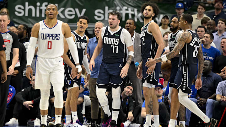Russell Westbrook, Josh Green, Luka Doncic, Dereck Lively, P.J. Washington