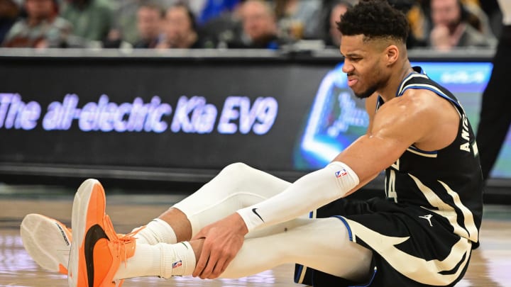 Apr 9, 2024; Milwaukee, Wisconsin, USA; Milwaukee Bucks forward Giannis Antetokounmpo Apr 9, 2024; Milwaukee, Wisconsin, USA; Milwaukee Bucks forward Giannis Antetokounmpo