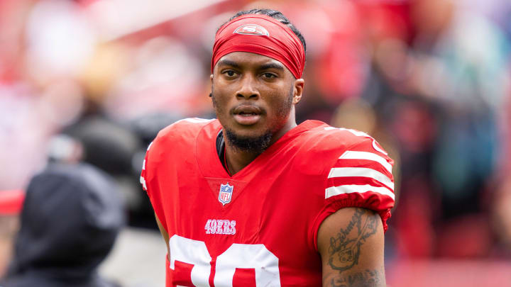 September 18, 2022; Santa Clara, California, USA; San Francisco 49ers cornerback Ambry Thomas (20) before the game against the Seattle Seahawks at Levi's Stadium. Mandatory Credit: Kyle Terada-USA TODAY Sports