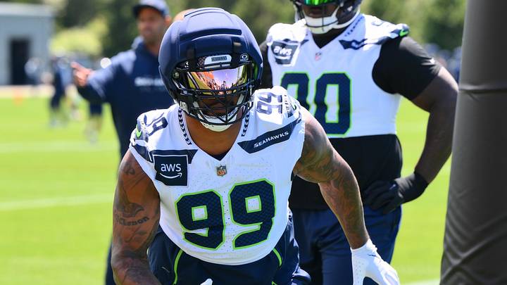 Jun 9, 2026; Renton, WA, USA; Seattle Seahawks defensive end Leonard Williams (99) during minicamp at Virginia Mason Athletic Center. Mandatory Credit: Steven Bisig-Imagn Images Jun 9, 2026; Renton, WA, USA; Seattle Seahawks defensive end Leonard Williams (99) during minicamp at Virginia Mason Athletic Center. Mandatory Credit: Steven Bisig-Imagn Images