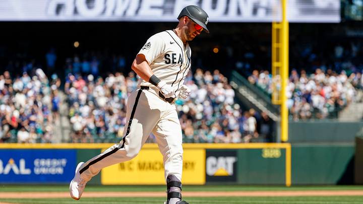 Jul 5, 2026; Seattle, Washington, USA; Seattle Mariners catcher Mitch Garver (18) runs the bases after hitting a two-run home run against the Toronto Blue Jays during the fourth inning at T-Mobile Park. Mandatory Credit: Joe Nicholson-Imagn Images Jul 5, 2026; Seattle, Washington, USA; Seattle Mariners catcher Mitch Garver (18) runs the bases after hitting a two-run home run against the Toronto Blue Jays during the fourth inning at T-Mobile Park. Mandatory Credit: Joe Nicholson-Imagn Images