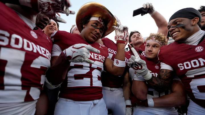 Oklahoma's Peyton Bowel wears the Golden Hat after the Sooners beat No. 1 Texas 27-24 on Saturday in the Cotton Bowl in Dallas. Oklahoma's Peyton Bowel wears the Golden Hat after the Sooners beat No. 1 Texas 27-24 on Saturday in the Cotton Bowl in Dallas.