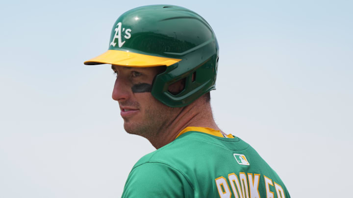 Jun 8, 2025; West Sacramento, California, USA; Athletics designated hitter Brent Rooker (25) during the fifth inning against the Baltimore Orioles at Sutter Health Park. Mandatory Credit: Darren Yamashita-Imagn Images Jun 8, 2025; West Sacramento, California, USA; Athletics designated hitter Brent Rooker (25) during the fifth inning against the Baltimore Orioles at Sutter Health Park. Mandatory Credit: Darren Yamashita-Imagn Images
