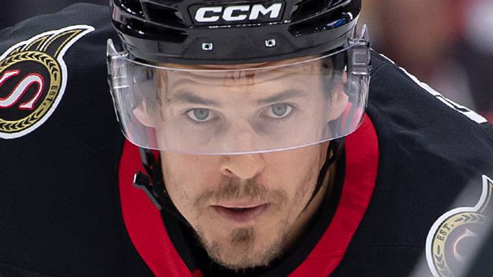 Sep 24, 2024; Ottawa, Ontario, CAN; Ottawa Senato right wing Nick Cousins (21) lines up for a faceoff in the first period against the Toronto Maple Leafs at the Canadian Tire Centre. Mandatory Credit: Marc DesRosiers-Imagn Images Sep 24, 2024; Ottawa, Ontario, CAN; Ottawa Senato right wing Nick Cousins (21) lines up for a faceoff in the first period against the Toronto Maple Leafs at the Canadian Tire Centre. Mandatory Credit: Marc DesRosiers-Imagn Images