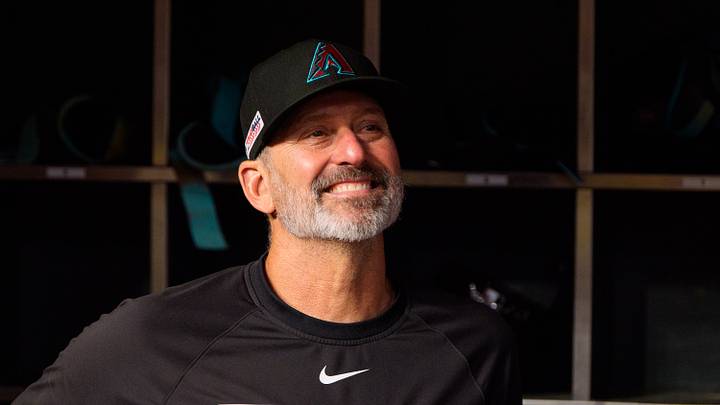 Jun 14, 2025; Phoenix, Arizona, USA; Arizona Diamondbacks manager Torey Lovullo (17) smiles after a victory against the San Diego Padres at Chase Field. Mandatory Credit: Allan Henry-Imagn Images Jun 14, 2025; Phoenix, Arizona, USA; Arizona Diamondbacks manager Torey Lovullo (17) smiles after a victory against the San Diego Padres at Chase Field. Mandatory Credit: Allan Henry-Imagn Images