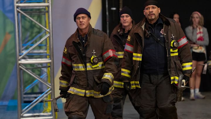 CHICAGO FIRE -- "Born of Fire" Episode 13013 -- Pictured: (l-r) Taylor Kinney as Kelly Severide, Joe Miñoso as Joe Cruz -- (Photo by: Peter Gordon/NBC)