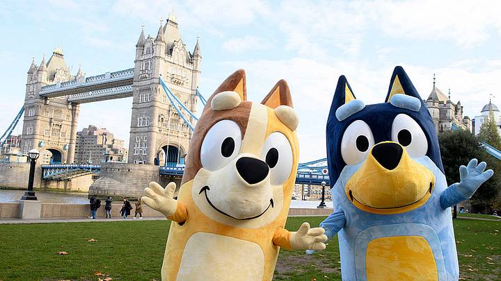 Bluey characters in London