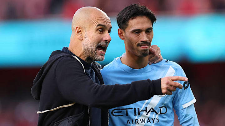 Pep Guardiola (left) shook things up at the Emirates Stadium. Pep Guardiola (left) shook things up at the Emirates Stadium.