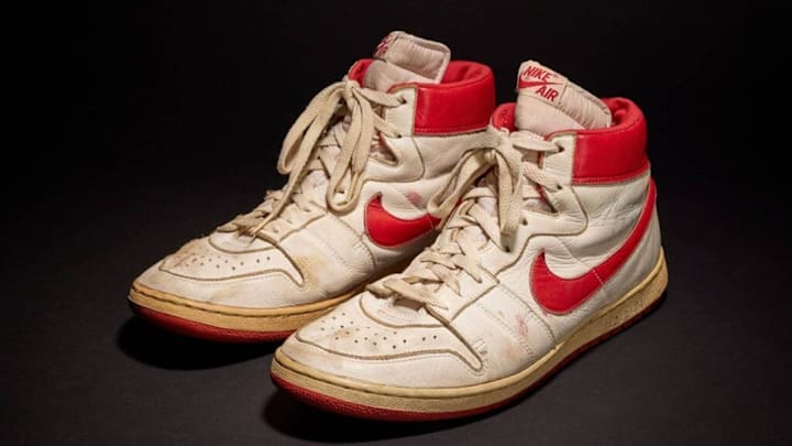 Michael Jordan's Nike Air Ships from his rookie season with the Bulls Michael Jordan's Nike Air Ships from his rookie season with the Bulls