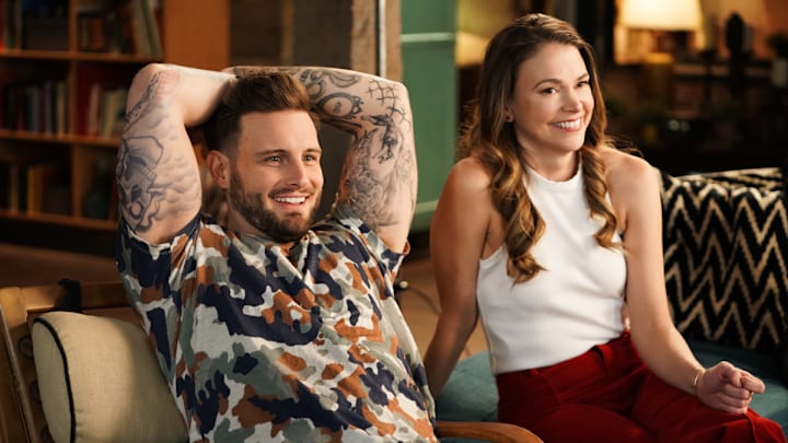 Pictured: Nico Tortorella as Josh and Sutton Foster as Liza of the series YOUNGER