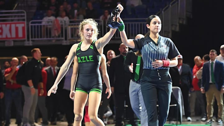 Azle's Noah Kovach repeated as a state champion and helped her school win the state title on Feb. 14 in Cypress. Azle's Noah Kovach repeated as a state champion and helped her school win the state title on Feb. 14 in Cypress.
