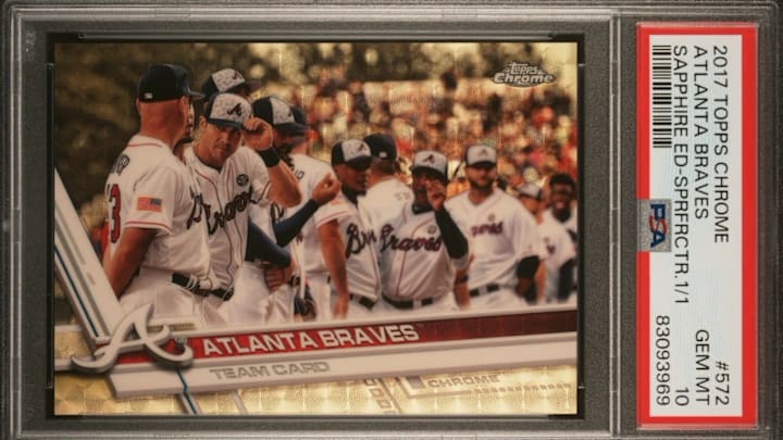 2017 Topps Chrome Sapphire - Atlanta Braves - Superfractor 1/1 PSA 10