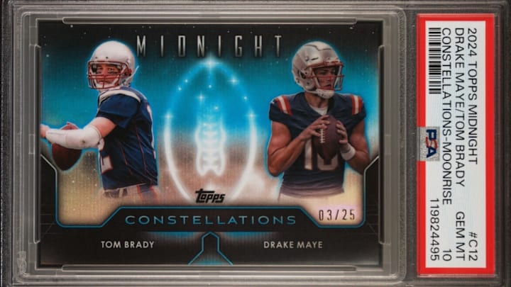 Tom Brady and Drake Maye Topps Midnight Card
