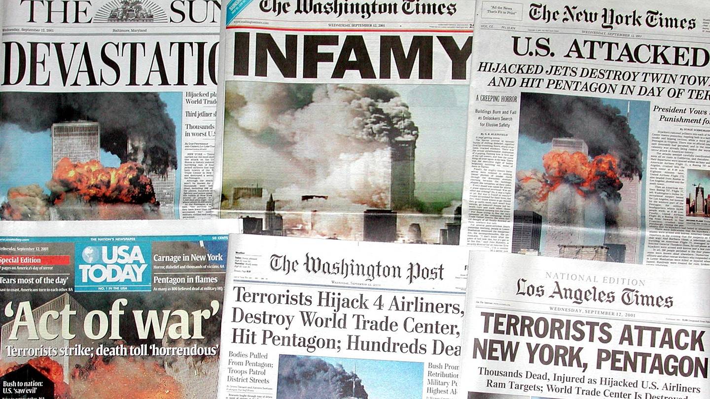 What American Newspaper Front Pages Looked Like on September 12, 2001