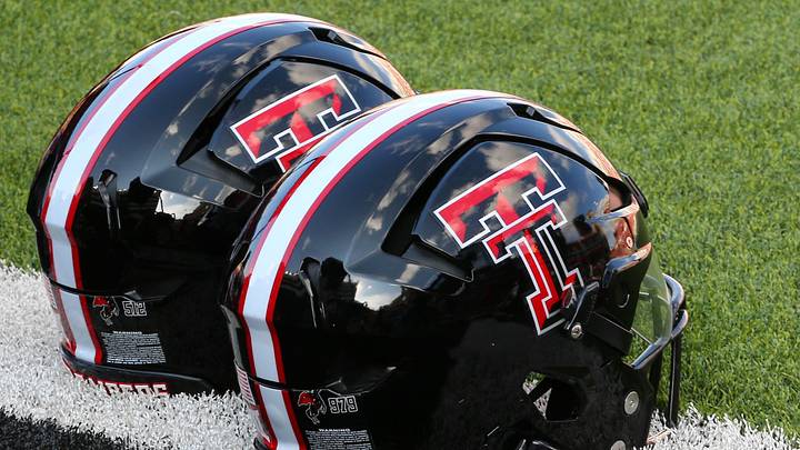 A general view of Texas Tech Red Raiders helmets on the turf before the game between the Arizona State Sun Devils and the Texas Tech Red Raiders at Jones AT&T Stadium and Cody Campbell Field. A general view of Texas Tech Red Raiders helmets on the turf before the game between the Arizona State Sun Devils and the Texas Tech Red Raiders at Jones AT&T Stadium and Cody Campbell Field.