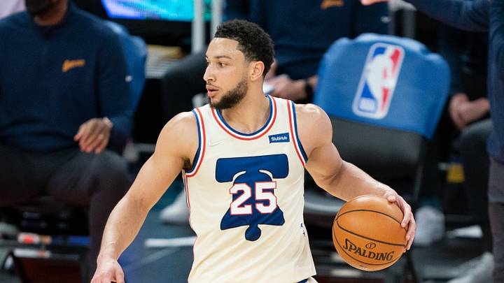 March 23, 2021; San Francisco, California, USA; Philadelphia 76ers guard Ben Simmons (25) during the third quarter against the Golden State Warriors at Chase Center. Mandatory Credit: Kyle Terada-USA TODAY Sports March 23, 2021; San Francisco, California, USA; Philadelphia 76ers guard Ben Simmons (25) during the third quarter against the Golden State Warriors at Chase Center. Mandatory Credit: Kyle Terada-USA TODAY Sports