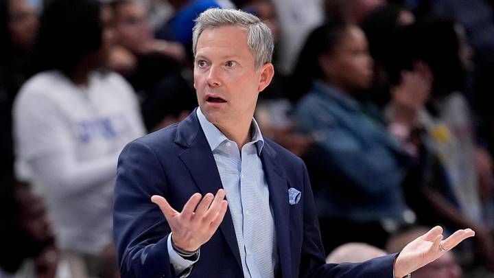 Mar 14, 2026; Charlotte, NC, USA; Virginia Cavaliers head coach Ryan Odom reacts after a play against the Duke Blue Devils during the men's ACC Conference Tournament Championship at Spectrum Center. Mandatory Credit: Jim Dedmon-Imagn Images Mar 14, 2026; Charlotte, NC, USA; Virginia Cavaliers head coach Ryan Odom reacts after a play against the Duke Blue Devils during the men's ACC Conference Tournament Championship at Spectrum Center. Mandatory Credit: Jim Dedmon-Imagn Images