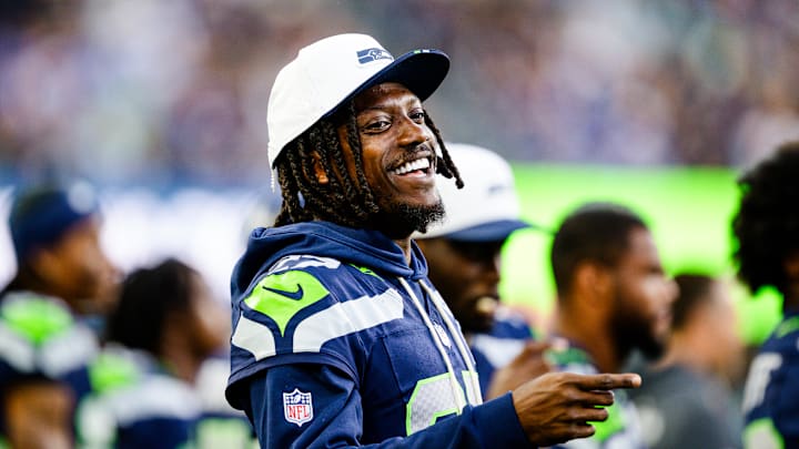 Riq Woolen of the Seattle Seahawks Riq Woolen of the Seattle Seahawks