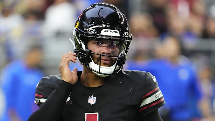 Arizona Cardinals quarterback Kyler Murray (1) against the Los Angeles Rams in the second half at State Farm Stadium in Glendale on Nov. 26, 2023. Arizona Cardinals quarterback Kyler Murray (1) against the Los Angeles Rams in the second half at State Farm Stadium in Glendale on Nov. 26, 2023.