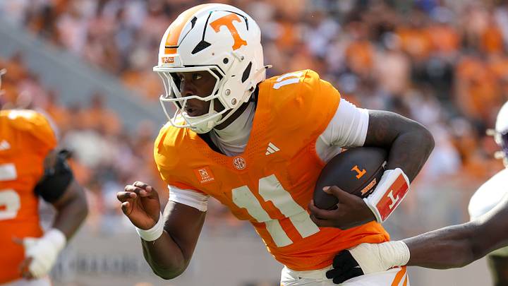 Sep 5, 2026; Knoxville, Tennessee, USA; Tennessee Volunteers quarterback Faizon Brandon (11) runs the ball against the Furman Paladins during the first half at Neyland Stadium. Mandatory Credit: Randy Sartin-Imagn Images Sep 5, 2026; Knoxville, Tennessee, USA; Tennessee Volunteers quarterback Faizon Brandon (11) runs the ball against the Furman Paladins during the first half at Neyland Stadium. Mandatory Credit: Randy Sartin-Imagn Images