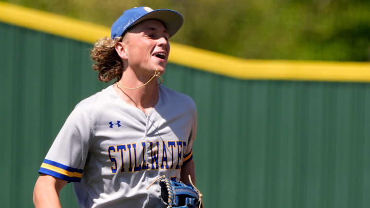 Ethan Holliday Ethan Holliday during the high school baseball game between Dale and Stillwater at Carl Albert High School in Midwest City, Friday, April, 11, 2025.