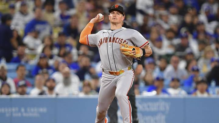 May 13, 2026; Los Angeles, California, USA; San Francisco Giants third baseman Matt Chapman (26) throws the ball in the third inning against the Los Angeles Dodgers at Dodger Stadium. Mandatory Credit: Gary A. Vasquez-Imagn Images May 13, 2026; Los Angeles, California, USA; San Francisco Giants third baseman Matt Chapman (26) throws the ball in the third inning against the Los Angeles Dodgers at Dodger Stadium. Mandatory Credit: Gary A. Vasquez-Imagn Images