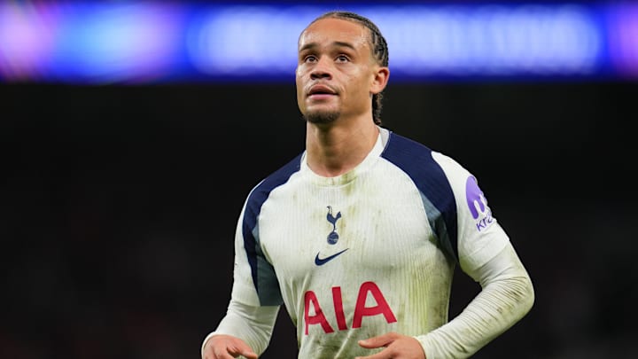 Xavi Simons of Tottenham Hotspur during the UEFA Champions League Matchday 6 of 8 Tottenham Hotspur vs Slavia Prague. Xavi Simons of Tottenham Hotspur during the UEFA Champions League Matchday 6 of 8 Tottenham Hotspur vs Slavia Prague.