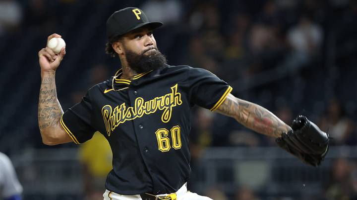 May 26, 2026; Pittsburgh, Pennsylvania, USA; Pittsburgh Pirates relief pitcher Dennis Santana (60) pitches against the Chicago Cubs during the ninth inning at PNC Park. Mandatory Credit: Charles LeClaire-Imagn Images May 26, 2026; Pittsburgh, Pennsylvania, USA; Pittsburgh Pirates relief pitcher Dennis Santana (60) pitches against the Chicago Cubs during the ninth inning at PNC Park. Mandatory Credit: Charles LeClaire-Imagn Images