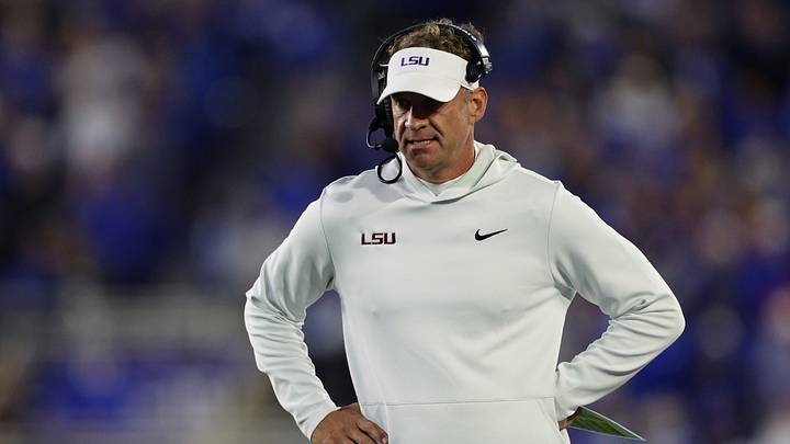 Oct 10, 2026; Lexington, Kentucky, USA; LSU Tigers head coach Lane Kiffin walks on the sideline during the first quarter against the Kentucky Wildcats at Kroger Field. Mandatory Credit: Jordan Prather-Imagn Images Oct 10, 2026; Lexington, Kentucky, USA; LSU Tigers head coach Lane Kiffin walks on the sideline during the first quarter against the Kentucky Wildcats at Kroger Field. Mandatory Credit: Jordan Prather-Imagn Images