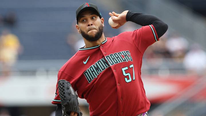 Jul 29, 2026; Pittsburgh, Pennsylvania, USA; Arizona Diamondbacks starting pitcher Eduardo Rodriguez (57) delivers a pitch against the Pittsburgh Pirates during the first inning at PNC Park. Mandatory Credit: Charles LeClaire-Imagn Images Jul 29, 2026; Pittsburgh, Pennsylvania, USA; Arizona Diamondbacks starting pitcher Eduardo Rodriguez (57) delivers a pitch against the Pittsburgh Pirates during the first inning at PNC Park. Mandatory Credit: Charles LeClaire-Imagn Images