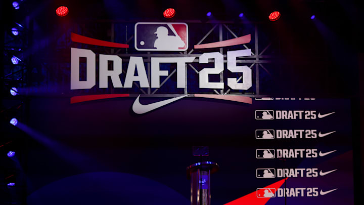 Jul 13, 2025; Atlanta, GA, USA; A general view of the stage before the MLB Draft at The Coca-Cola Roxy. Mandatory Credit: Brett Davis-Imagn Images Jul 13, 2025; Atlanta, GA, USA; A general view of the stage before the MLB Draft at The Coca-Cola Roxy. Mandatory Credit: Brett Davis-Imagn Images