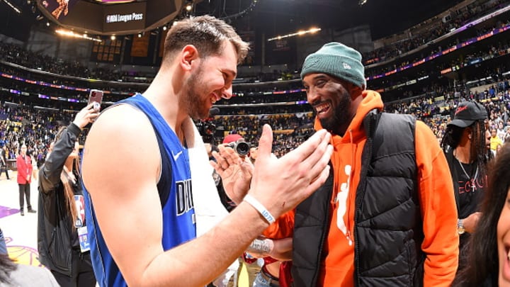 Doncic and Bryant embrace back in 2019. Doncic and Bryant embrace back in 2019.