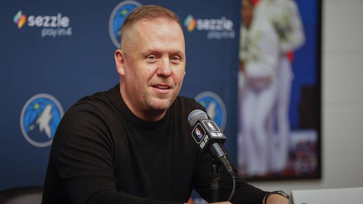 Sep 29, 2025; Minneapolis, MN, USA; Minnesota Timberwolves president of basketball operations Tim Connelly speaks to the media during media day at Target Center. Mandatory Credit: Bruce Kluckhohn-Imagn Images