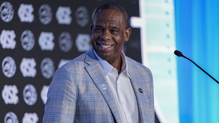 UNC basketball head coach Hubert Davis UNC basketball head coach Hubert Davis