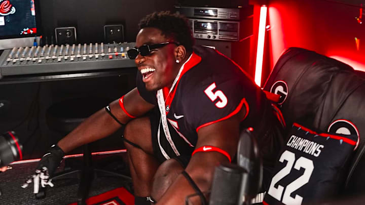 2026 defensive line prospect Valdin Sone durign a recruiting visit to the University of Georgia