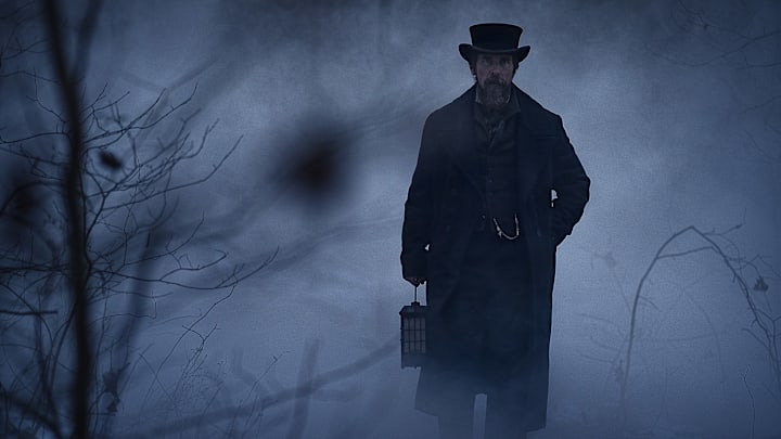 Christian Bale as Augustus Landor in The Pale Blue Eye. 