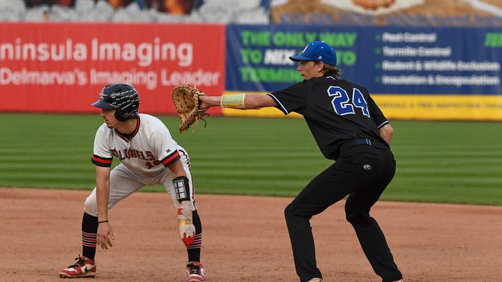 Colonel Richardson leads off next to Decatur in the Bayside Championship Tuesday, May 5, 2026, at Perdue Stadium in Salisbury, Maryland. Decatur defeated Colonel Richardson 10-0.