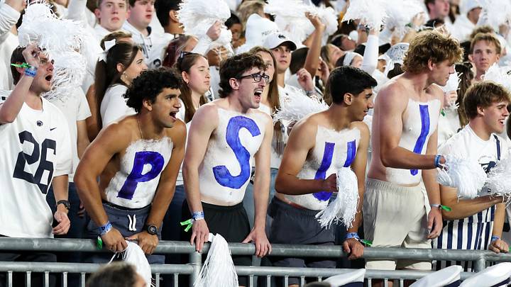 Penn State Nittany Lion fans cheer during the second quarter against the USC Trojans at Beaver Stadium. Penn State Nittany Lion fans cheer during the second quarter against the USC Trojans at Beaver Stadium.