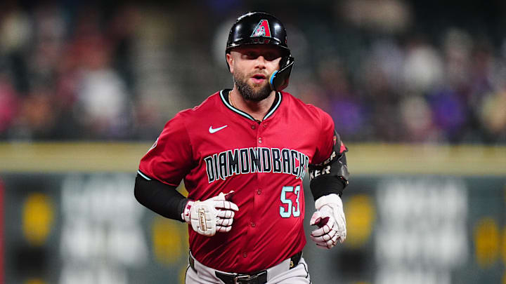 Sep 17, 2024; Denver, Colorado, USA; Arizona Diamondbacks first base Christian Walker (53) runs off a solo home run in the eighth inning against the Colorado Rockies at Coors Field.
