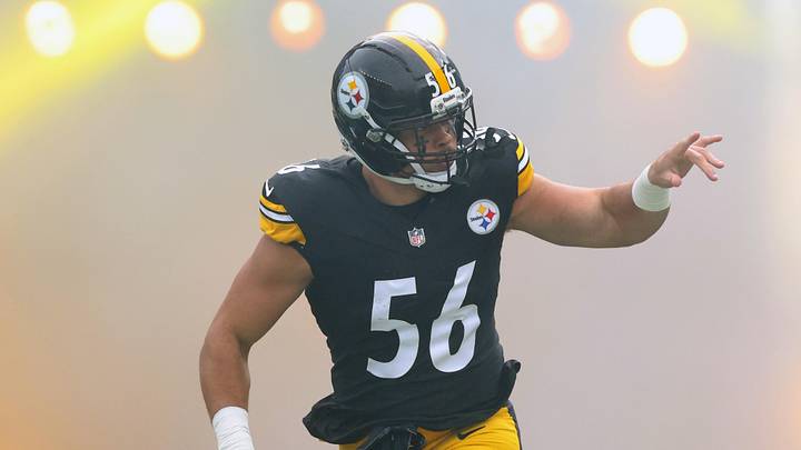 Nov 2, 2025; Pittsburgh, Pennsylvania, USA; Pittsburgh Steelers linebacker Alex Highsmith (56) reacts as he takes the field against the Indianapolis Colts at Acrisure Stadium. Mandatory Credit: Charles LeClaire-Imagn Images Nov 2, 2025; Pittsburgh, Pennsylvania, USA; Pittsburgh Steelers linebacker Alex Highsmith (56) reacts as he takes the field against the Indianapolis Colts at Acrisure Stadium. Mandatory Credit: Charles LeClaire-Imagn Images