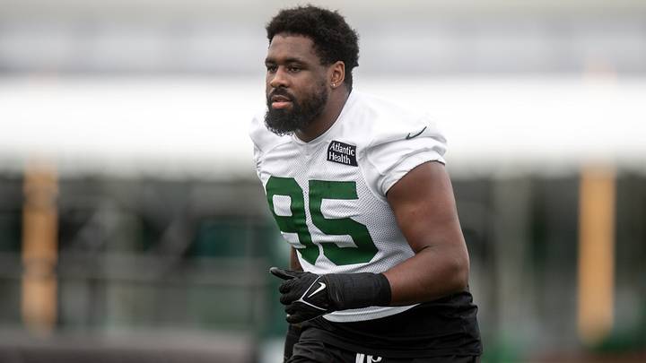 New York Jets defensive end Eric Watts (95) warms up during training camp this summer at Atlantic Health Jets Training Center. New York Jets defensive end Eric Watts (95) warms up during training camp this summer at Atlantic Health Jets Training Center.