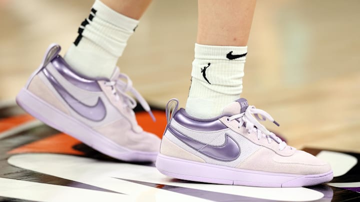 Dallas Wings guard Paige Bueckers wears the Nike Book 1.