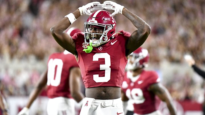 Alabama Crimson Tide defensive back Keon Sabb celebrates after a safety was called against the Georgia Bulldogs. Alabama Crimson Tide defensive back Keon Sabb celebrates after a safety was called against the Georgia Bulldogs.