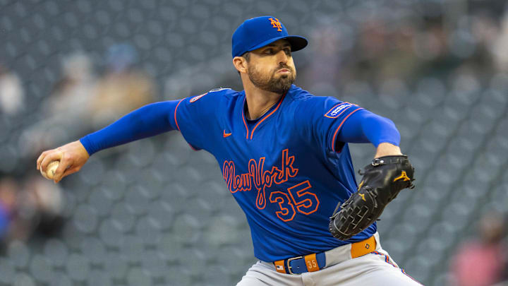 Apr 14, 2025; Minneapolis, Minnesota, USA; New York Mets pitcher Clay Holmes (35) delivers a pitch against the Minnesota Twins in the first inning at Target Field. Mandatory Credit: Jesse Johnson-Imagn Images Apr 14, 2025; Minneapolis, Minnesota, USA; New York Mets pitcher Clay Holmes (35) delivers a pitch against the Minnesota Twins in the first inning at Target Field. Mandatory Credit: Jesse Johnson-Imagn Images
