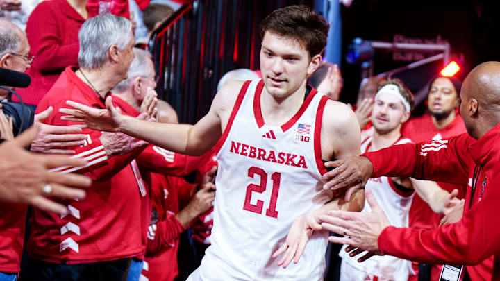 Pryce Sandfort holds the Nebraska school record for three-point field goals made in a season. 