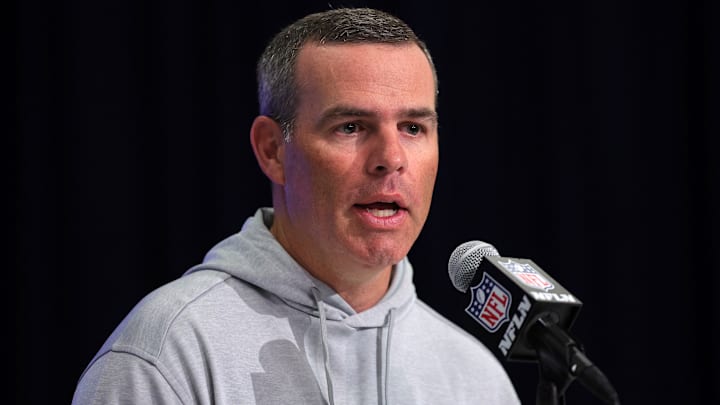 Brandon Beane speaking at the NFL Combine