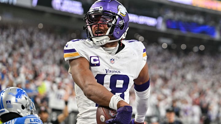 Jefferson had 18 catches for 333 yards and two touchdowns against the Lions last season.